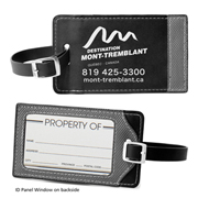 "Tomcat" Two-Tone Leatherette Black and Grey ID Slip-In Luggage Bag Tag